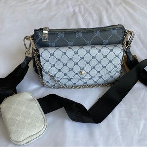 Navy Multi BLUISA Steve Madden 3 Piece Convertible Crossbody Chain Strap Purse